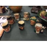 SEVEN SMALL ROYAL DOULTON TOBY JUGS TO INCLUDE 'NEPTUNE' AND 'ROBINSON CRUSOE'