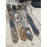 FOUR LARGE VINTAGE IRON DOOR HINGES