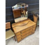 A SHINY WALNUT DRESSING TABLE, 38" WIDE