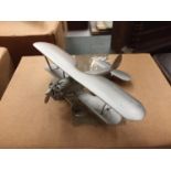 A BOXED PEWTER MODEL 1920s BRITISH RAF FIGHTER BIPLANE 'BRISTOL BULLDOG'