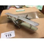 A BOXED PEWTER MODEL WW1 1916 BIPLANE 'SOPWITH CAMEL'