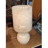 A MARBLE TABLE LAMP A/F - CHIPPED ON THE TOP EDGE