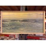 A FRAMED PRINT OF THE OCEAN SIGNED E.D. MANDON