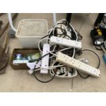 AN ASSORTMENT OF ELECTRICAL ITEMS TO INCLUDE LIGHTBULBS AND EXTENSION LEADS ETC