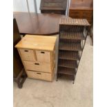 A MODERN BATHROOM CHEST AND OPEN STORAGE SHELVES