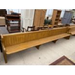 A VICTORIAN SCUMBLE 13' CHURCH PEW