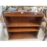 A SATINWOOD OPEN THREE TIER BOOKCASE, 31"WIDE