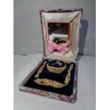 A BOXED PEARL JEWELLERY SET