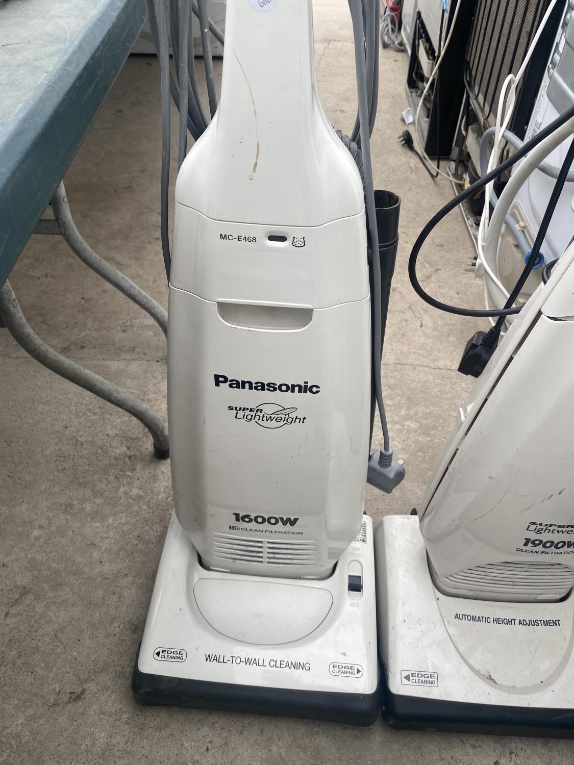 A WHITE PANASONIC LIGHTWEIGHT 1900W VACUUM CLEANER AND A FURTHER PANASONIC LIGHTWEIGHT 1600W - Image 2 of 3