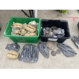 AN ASSORTMENT OF FOSSIL AND ROCK ITEMS TO INCLUDE TEETH ETC