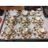 FORTY PIECES OF 'OLD COUNTRY ROSES' DINNER WARE TO INCLUDE TRIOS, DINNER PLATES, MEAT PLATTER, BOWLS