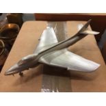 A BOXED PEWTER MODEL 1951 BRITISH RAF TRANSONIC JET AEROPLANE 'HAWKER HUNTER F6'