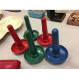 FIVE BAKELITE SOCK DARNERS