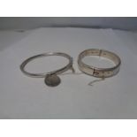 TWO SILVER BANGLES