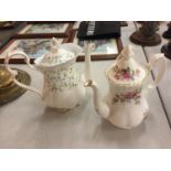 TWO ROYAL ALBERT COFFEE POTS