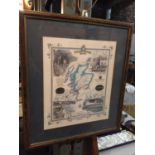 A FRAMED PICTURE OF 'SCOTLANDS MALT WHISKY REGIONS'