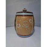 A DOULTON LAMBETH LIDDED JAR A/F