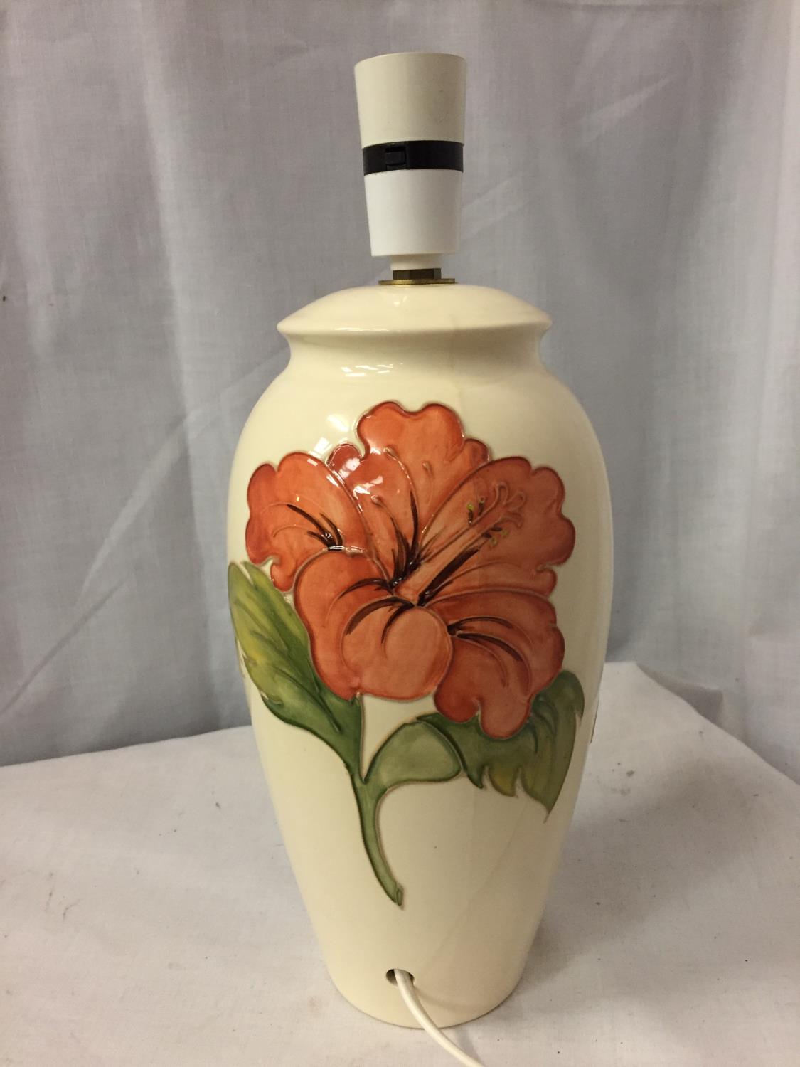 A MOORCROFT HIBISCUS LAMP - Image 2 of 3