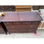 A STAG CHEST OF FOUR SHORT AND TWO LONG DRAWERS