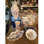 SIX PIECES OF AYNSLEY CHINA TO INCLUDE 'COTTAGE GARDEN', 'PEMBROKE' AND 'LITTLE SWEETHEART'