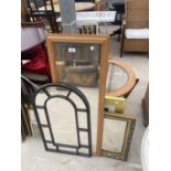 AN ASSORTMENT OF FRAMED MIRRORS