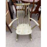 A PAINTED ERCOL ROCKING CHAIR