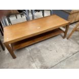 A RETRO TEAK TWO TIER COFFEE TABLE