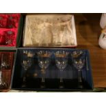 FOUR BOXES OF CRYSTAL GLASSES