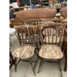 FOUR BEECH KITCHEN CHAIRS