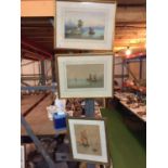 THREE GILT FRAMED WATER COLOURS, TWO SIGNED J THURGAR NORMAN 1881 AND 1886 AND FURTHER ORIENTAL