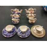 TWO MINIATURE COALPORT TEA SETS