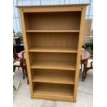 AN OAK ERNEST MENARD FIVE TIER OPEN BOOKCASE 43" WIDE