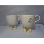 TWO CARLTON WARE MUGS WITH FEET