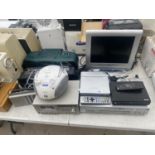 A LARGE ASSORTMENT OF ITEMS TO INCLUDE AN LG TELEVISION, RADIOS AND A VHS DVD PLAYER ETC