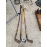 THREE VINTAGE GOLF CLUBS