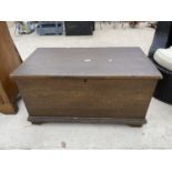 A VICTORIAN PINE SCUMBLE BLANKET CHEST, ON BRACKET FEET, 35" X 19"