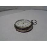 A LADIES SILVER FOB WATCH