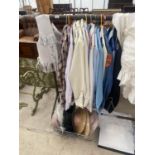 AN ASSORTMENT OF CLOTHING TO INCLUDE COUNTRY AND WESTERN JACKETS AND SHIRTS ETC