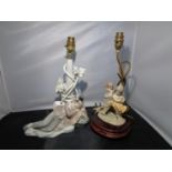 TWO DECORATIVE TABLE LAMPS