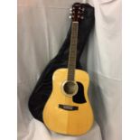 AN ARIA ACOUSTIC GUITAR, MODEL NO. AGPS-001N WITH CARRY CASE