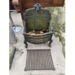 A CAST IRON FIRE GRATE