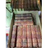 TWENTY VOLUMES OF THE INTERNATIONAL LIBRARY OF FAMOUS LITERATURE CIRCA 1900, BOUND IN RED HALF CALF