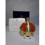 A ROYAL CROWN DERBY 'QUEEN MOTHER 100TH BIRTHDAY CROWN' PAPERWEIGHT IN ORIGINAL BOX WITH CERTIFICATE