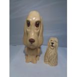 TWO SYLVAC POTTERY DOGS, NUMBERS 2951 (SAD SAM) AND 3303