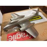 A BOXED PEWTER MODEL OF A 1943 WW2 JET FIGHTER AEROPLANE 'GLOSTER METEOR'