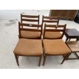 FOUR RETRO TEAK DINING CHAIRS