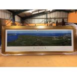 A FRAMED AERIAL PANORAMIC PHOTOGRAPH OF ST ANDREWS LINKS GOLF COURSE
