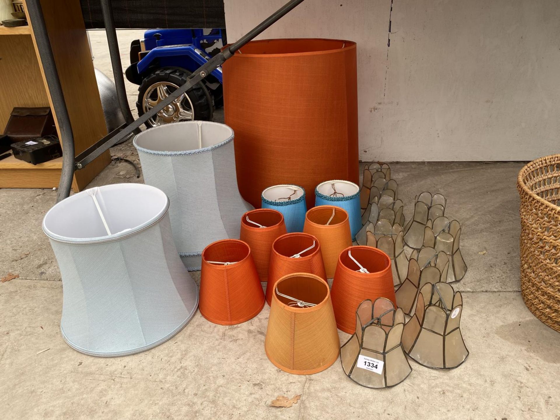 A LARGE QUANTITY OF VARIOUS LAMP SHADES