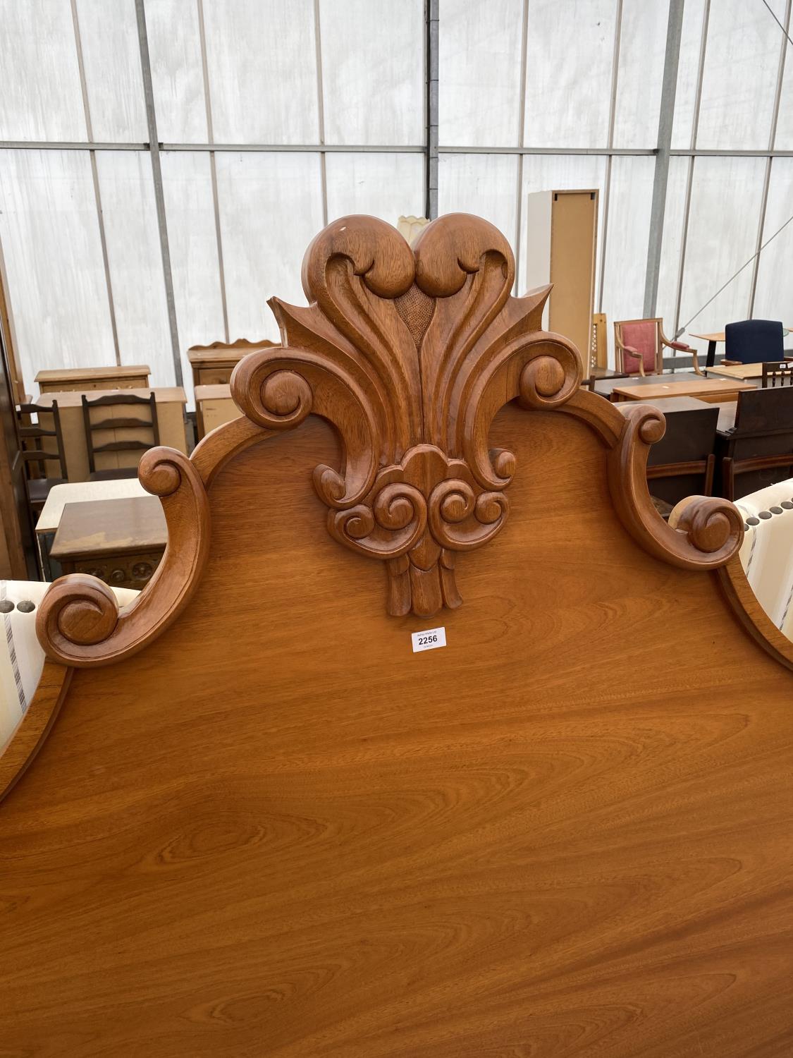 A SPECTACULAR MAHOGANY BEDHEAD, 78" WIDE - Image 3 of 4