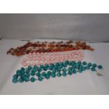 FOUR BEADED NECKLACES